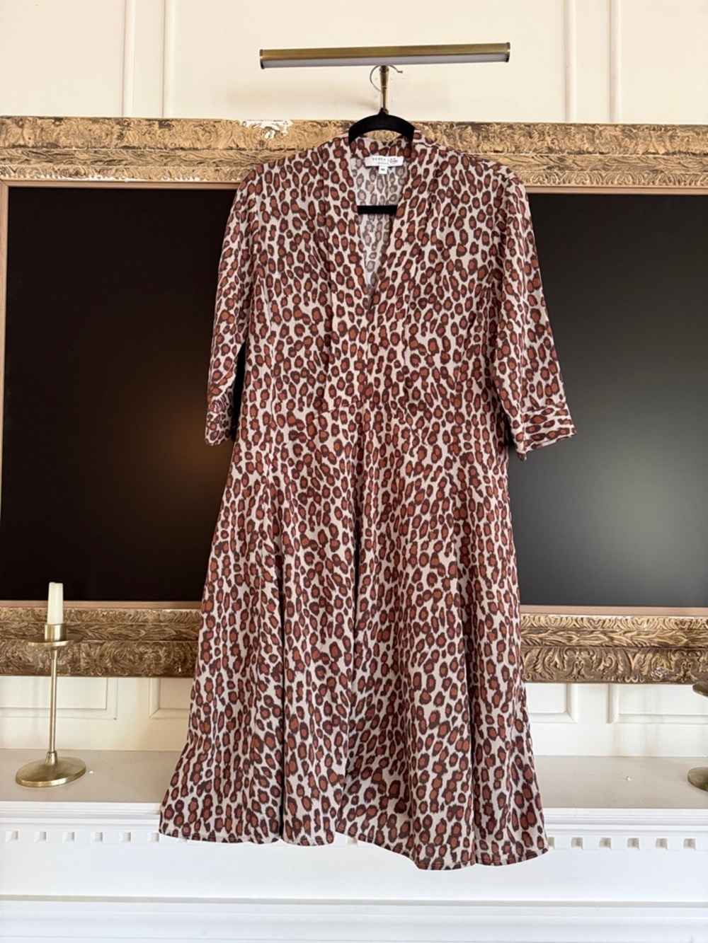 Derek Lam Brown Leopard Print Midi Dress